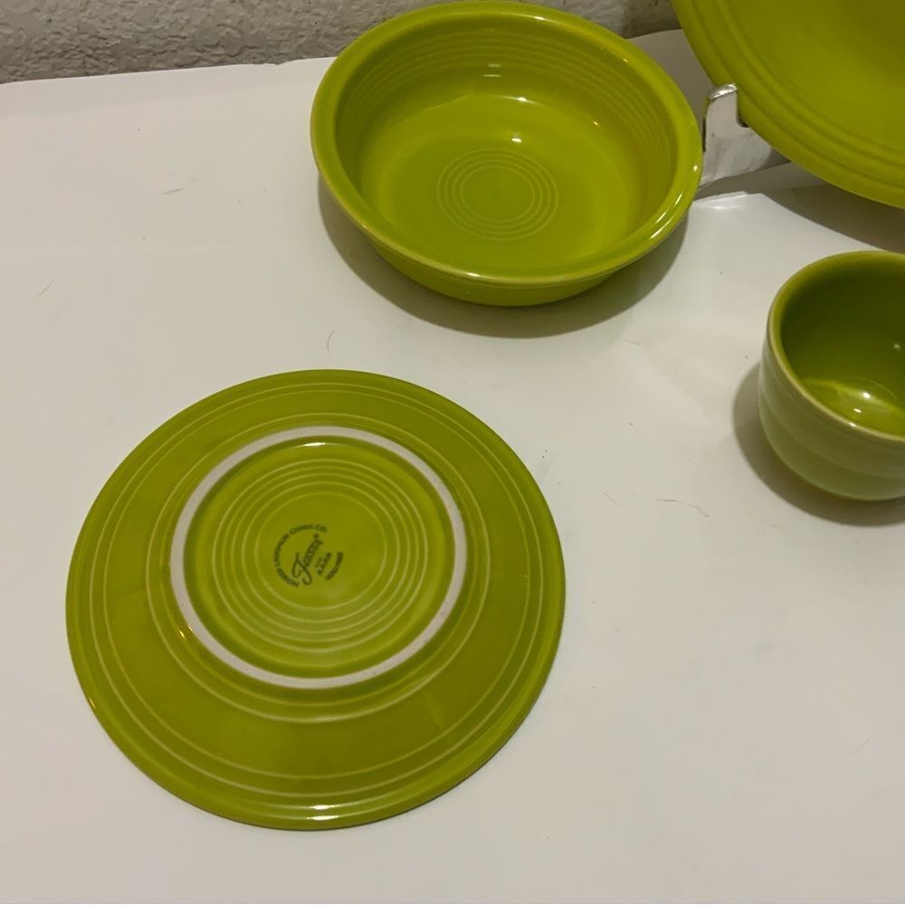 NEW Fiesta Ware Lemongrass 4 pc place setting Homer Laughlin - Picture 4 of 10